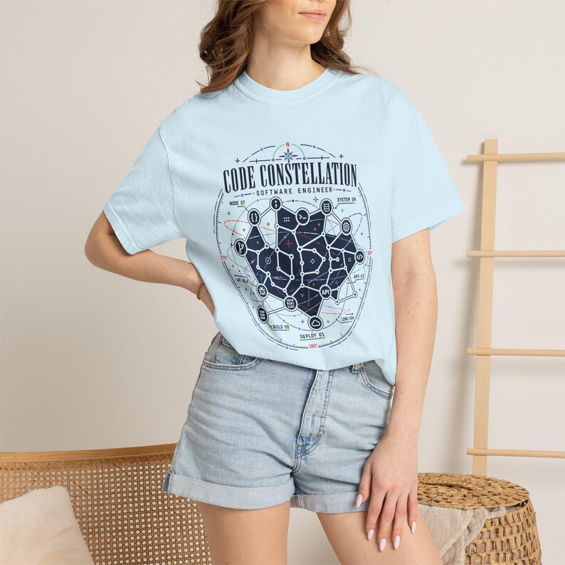 Kodkonstellation Mjukvaruingenjör T-shirt, astronomikodning T-shirt, rymdprogrammerare T-shirt, teknikgåva för utvecklare bild 12