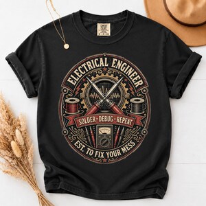 Electrical Engineer Solder Debug Repeat Shirt, Vintage Comfort Colors Tee image 9