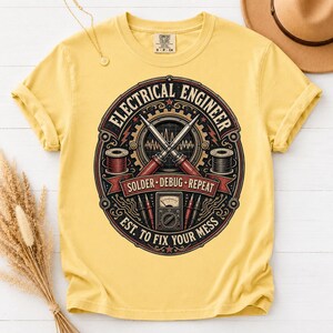 Electrical Engineer Solder Debug Repeat Shirt, Vintage Comfort Colors Tee image 5