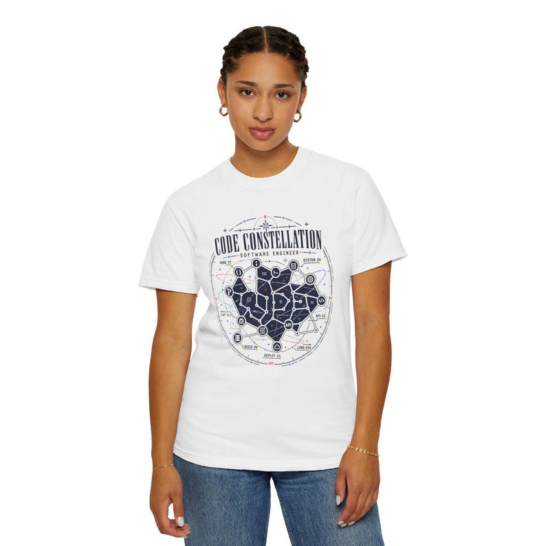 Kodkonstellation Mjukvaruingenjör T-shirt, astronomikodning T-shirt, rymdprogrammerare T-shirt, teknikgåva för utvecklare bild 5