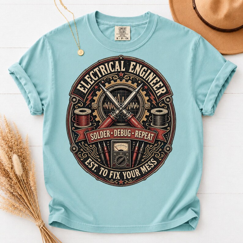 Electrical Engineer Solder Debug Repeat Shirt, Vintage Comfort Colors Tee image 7