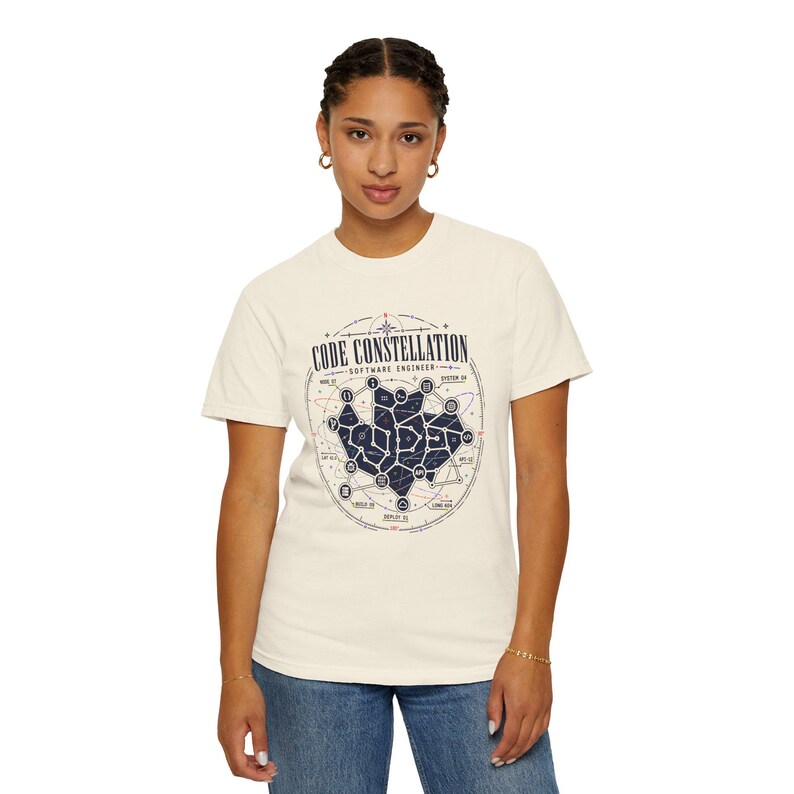 Kodkonstellation Mjukvaruingenjör T-shirt, astronomikodning T-shirt, rymdprogrammerare T-shirt, teknikgåva för utvecklare bild 6