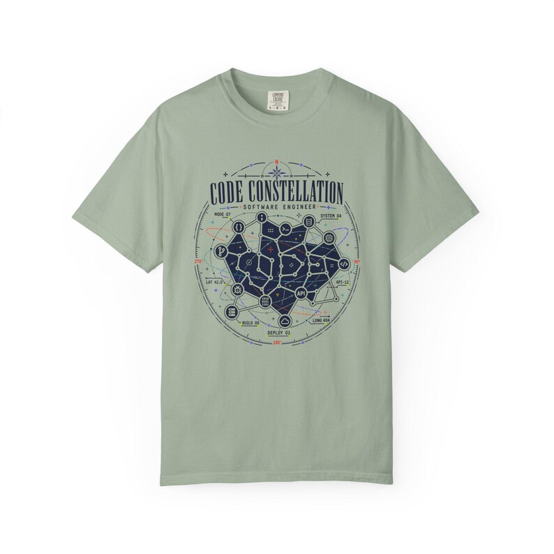 Kodkonstellation Mjukvaruingenjör T-shirt, astronomikodning T-shirt, rymdprogrammerare T-shirt, teknikgåva för utvecklare bild 3