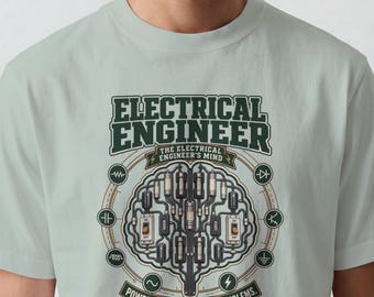 T-shirt « Esprit d'ingénieur électricien » : Idées et solutions aux problèmes, schéma électronique, cadeau pour étudiant