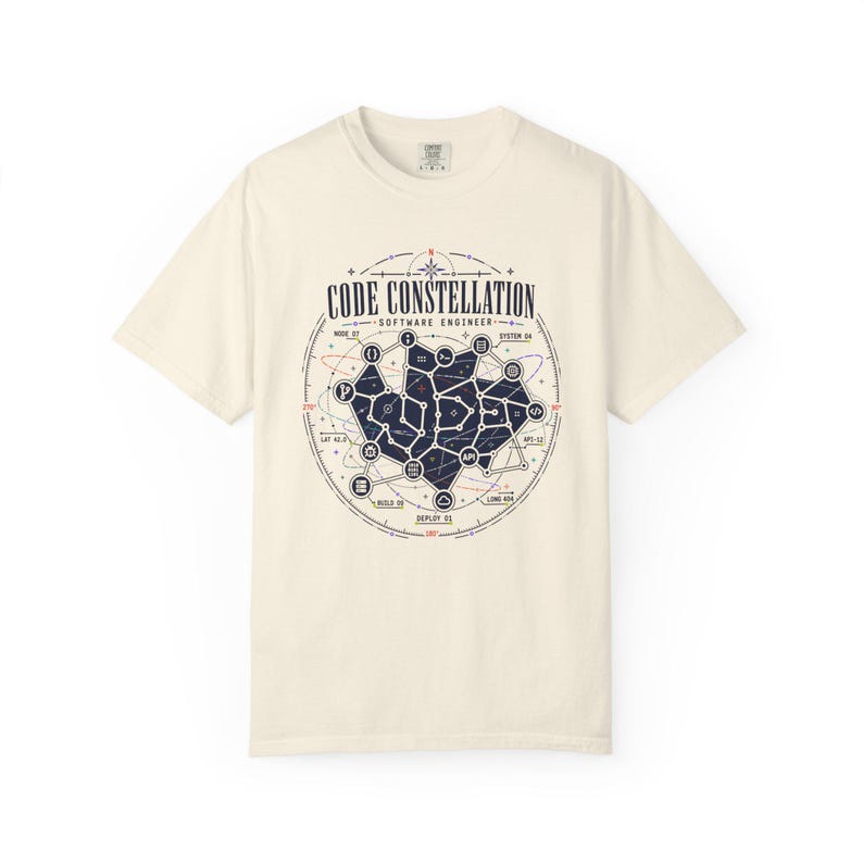 Kodkonstellation Mjukvaruingenjör T-shirt, astronomikodning T-shirt, rymdprogrammerare T-shirt, teknikgåva för utvecklare bild 2
