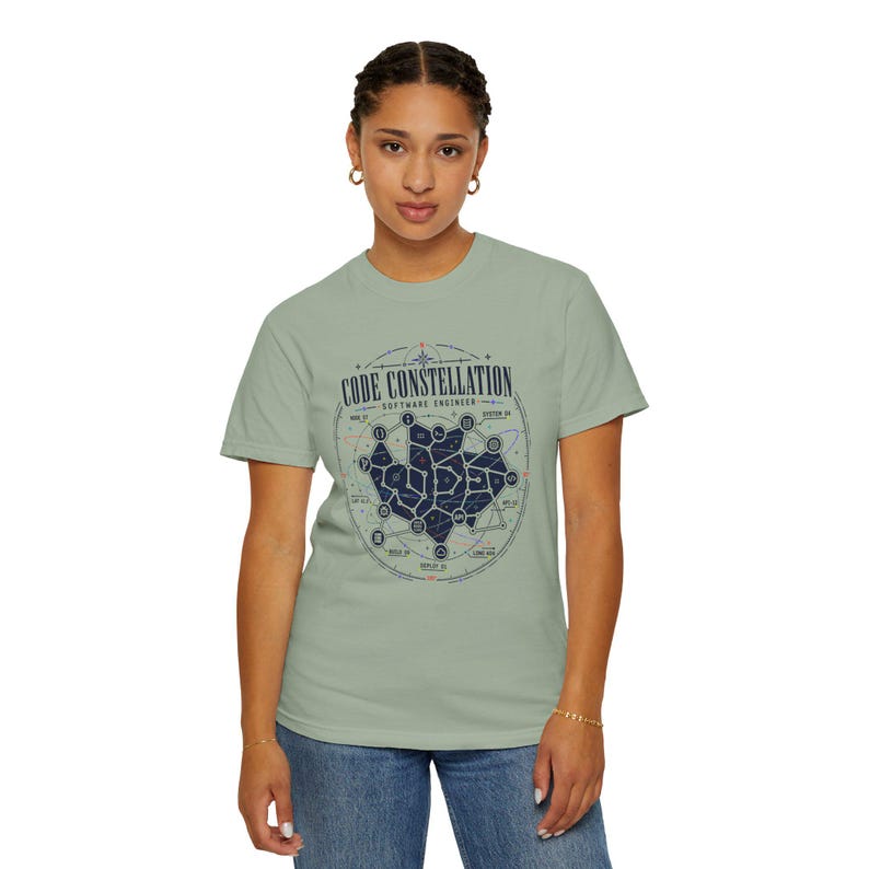 Kodkonstellation Mjukvaruingenjör T-shirt, astronomikodning T-shirt, rymdprogrammerare T-shirt, teknikgåva för utvecklare bild 7