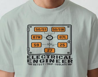 T-shirt relais ANSI pour ingénieur électricien - Cadeau idéal pour un mari, un fils qui a adoré son cadeau de fin d'études - Systèmes de protection pour mari