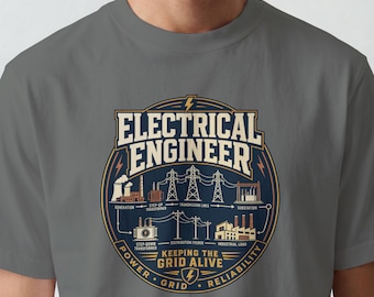 T-shirt « Garder le réseau électrique en vie » - Infrastructure du réseau électrique - Style vintage - Vêtements pour centrales électriques - Cadeau pour mari passionné de technologie
