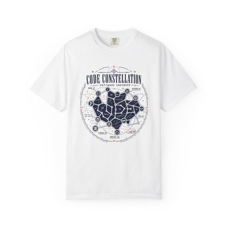 Kodkonstellation Mjukvaruingenjör T-shirt, astronomikodning T-shirt, rymdprogrammerare T-shirt, teknikgåva för utvecklare bild 1