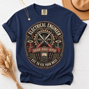 Electrical Engineer Solder Debug Repeat Shirt, Vintage Comfort Colors Tee image 8