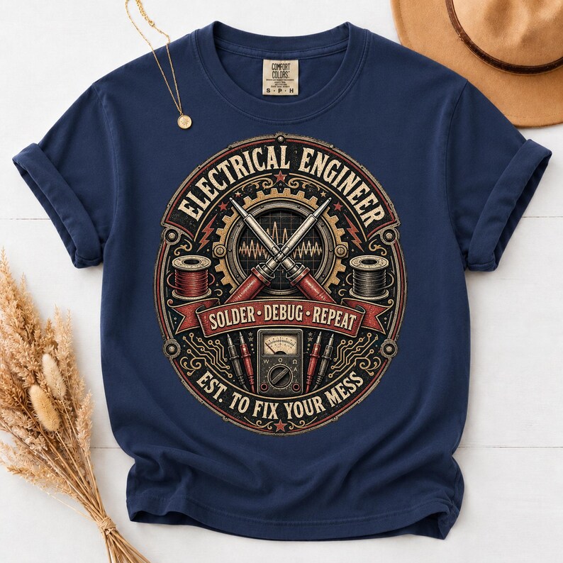Electrical Engineer Solder Debug Repeat Shirt, Vintage Comfort Colors Tee image 8