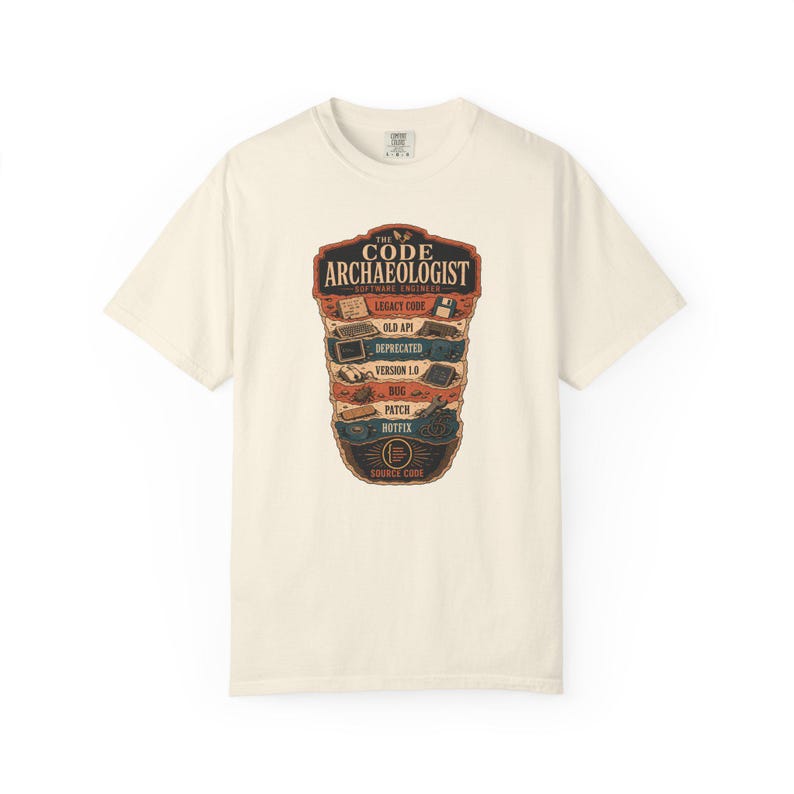 Code Archaeologist Software Engineer Shirt, Legacy Code Strata T-Shirt, Funny Senior Developer Tee, Programmer Gift image 3