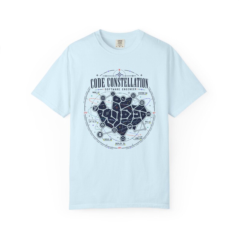 Kodkonstellation Mjukvaruingenjör T-shirt, astronomikodning T-shirt, rymdprogrammerare T-shirt, teknikgåva för utvecklare bild 4