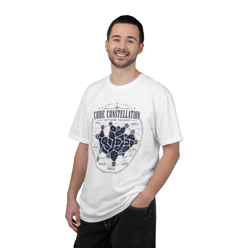 Kodkonstellation Mjukvaruingenjör T-shirt, astronomikodning T-shirt, rymdprogrammerare T-shirt, teknikgåva för utvecklare bild 13