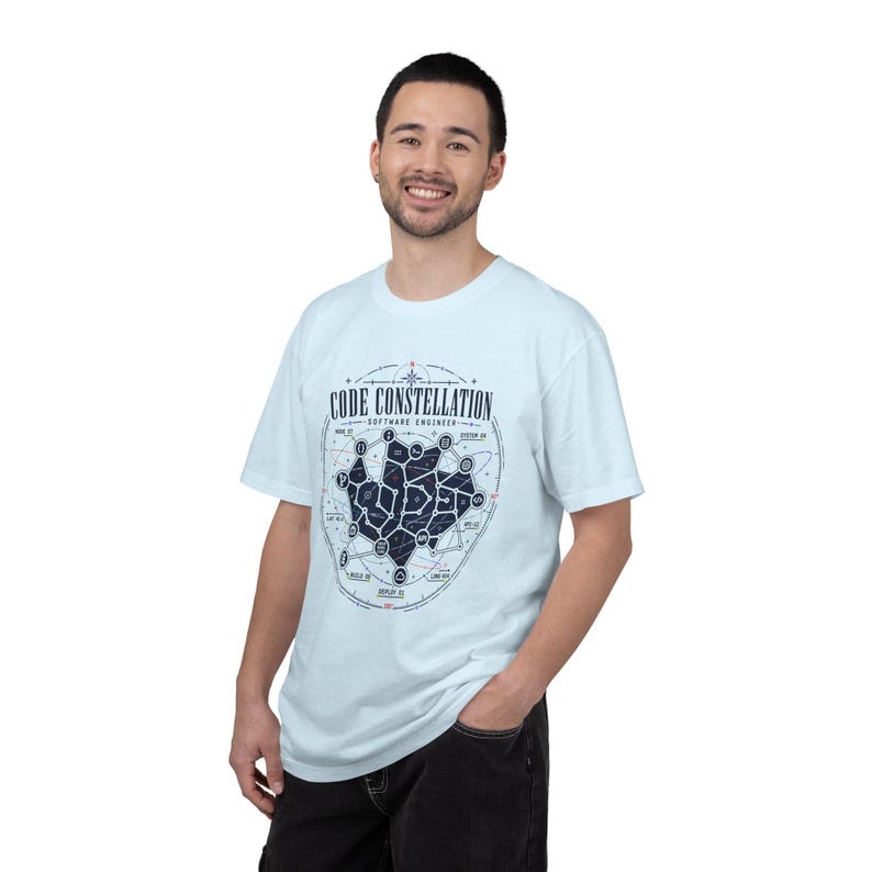 Kodkonstellation Mjukvaruingenjör T-shirt, astronomikodning T-shirt, rymdprogrammerare T-shirt, teknikgåva för utvecklare bild 16