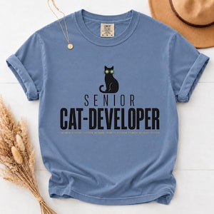 Senior Cat Developer Shirt, Funny Senior Software Engineer TShirt, Coding Cat Tee, Gift for Lead Developer, Tech Cat Lover Shirt