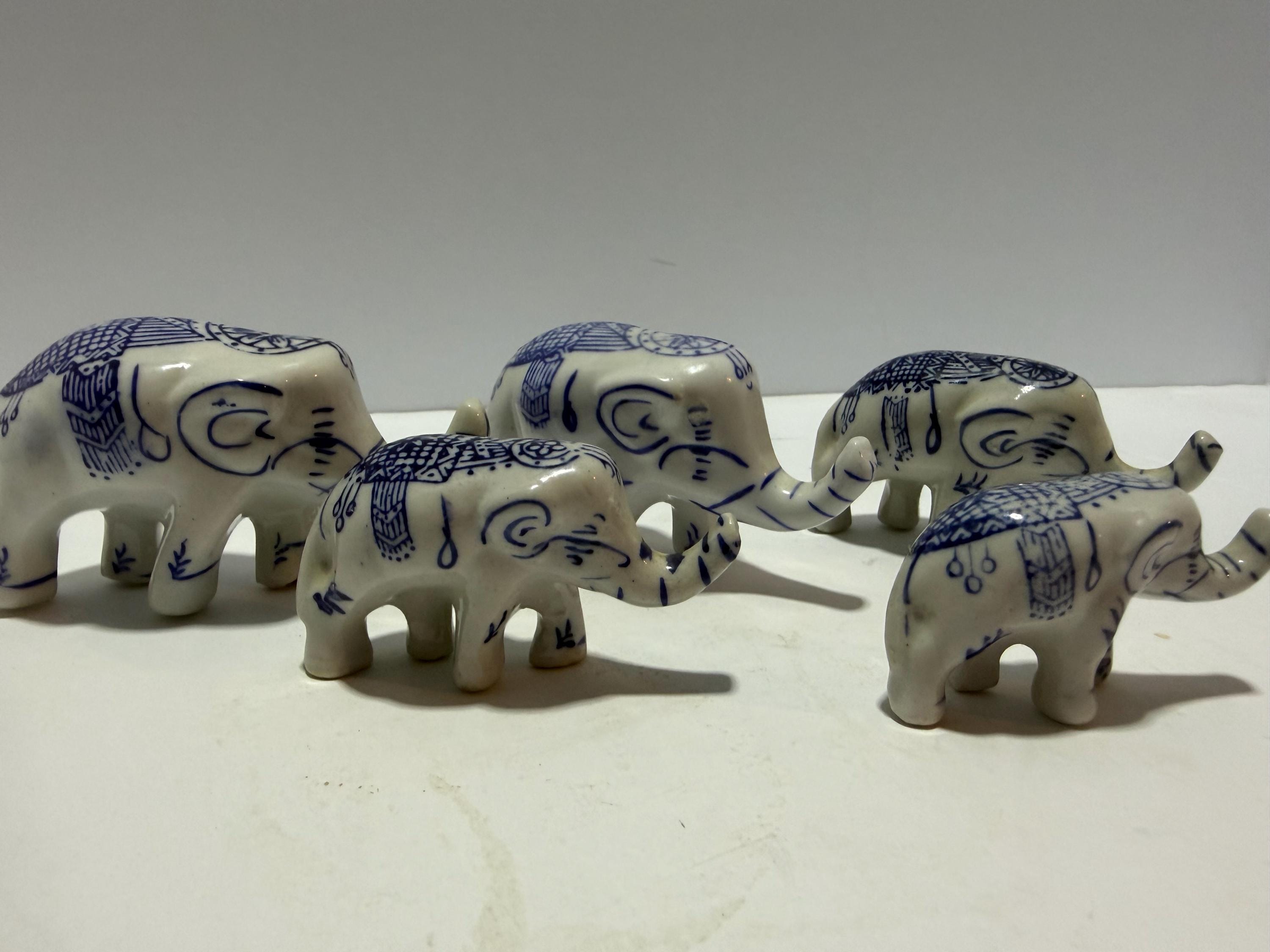 Chinese Blue White Elephant - Etsy