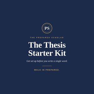 Thesis Starter Kit, Grad School Checklist, Dissertation Planner and Advisor Toolkit.  (Digital Download)