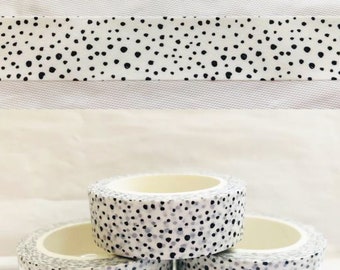 White and Black Speckled Dots Washi Tape