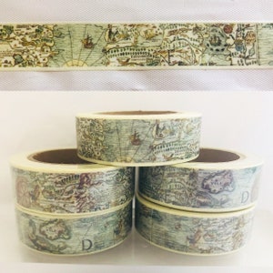 Washi-tape met oude wereldkaart