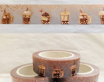 Rose Gold Foil Coffee Washi Tape
