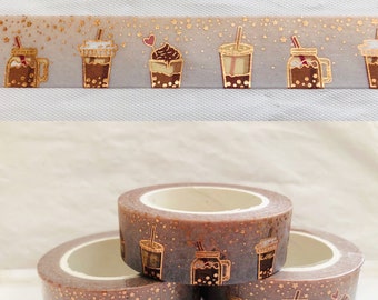 Rose goudfolie koffie Washi Tape