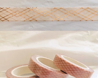 Rose Gold Lattice Washi Tape