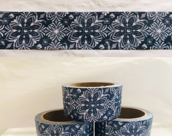 Denim Mosaic Floral Washi Tape