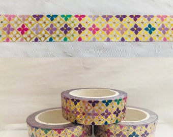 Gold Foil Floral Mosaic Washi Tape