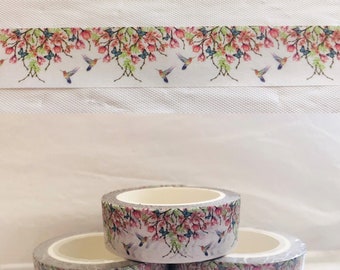 Hummingbird Blossom Border Washi Tape