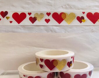 Gold Foil Heart Washi Tape