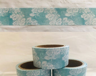 Powder Blue Damask Washi Tape