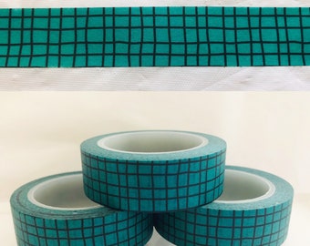 Green Wobbly Grid Washi Tape