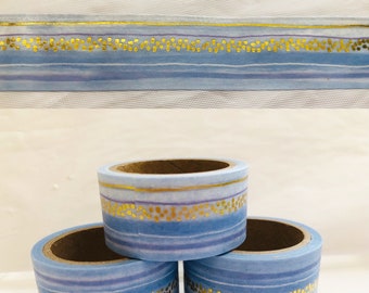 Gold Watercolor Stripes Washi Tape