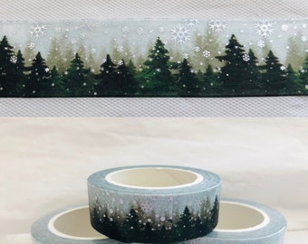 Zilveren sneeuwval in het bos Washi Tape