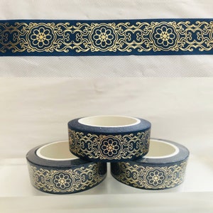 Goldfolie Dunkelblau Medaillon Washi Tape