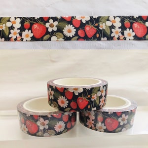 Ruban adhésif Washi à fleurs et fraises