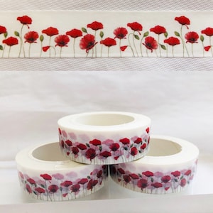 Rote Mohnblumen Bordüre Washi Tape