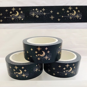 Gold Foil Moon and Stars Washi Tape