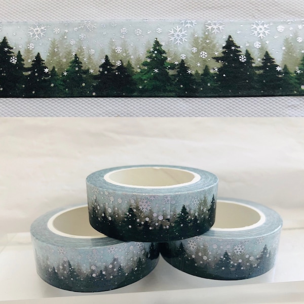 Silver Snowfall in the Forest Washi Tape