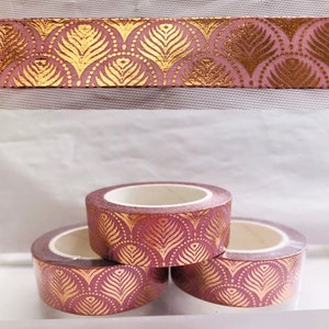 Rose Gold Peacock Feather Washi Tape