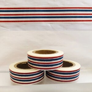 Red White and Blue Striped Washi Tape