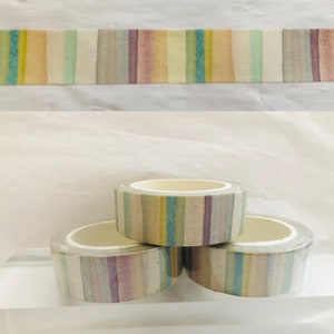 Watercolor Neutral Striped Washi Tape