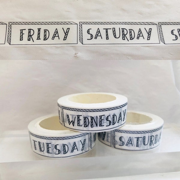 Cinta Washi para los días de la semana en Bullet Journal