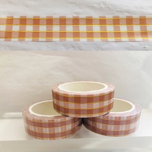 Gold Foil Fall Plaid Washi Tape