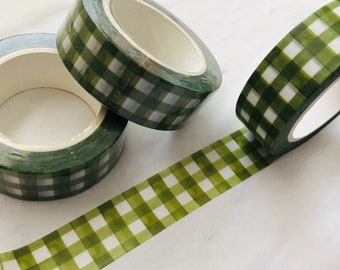 Moss Green Plaid Washi Tape