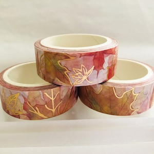 Rosegouden washitape met esdoornbladeren