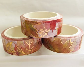 Rose Gold Maple Leaves Washi Tape