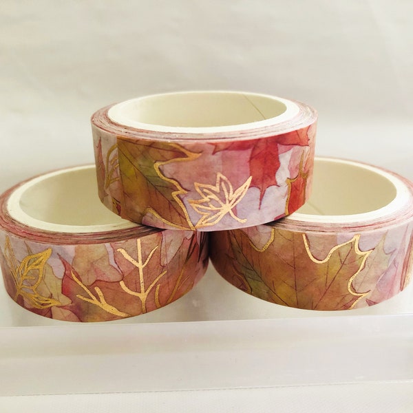 Rose Gold Maple Leaves Washi Tape