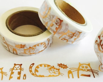 Rose Gold Cat Washi Tape